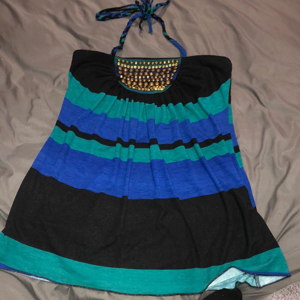 Striped halter top tank/dress